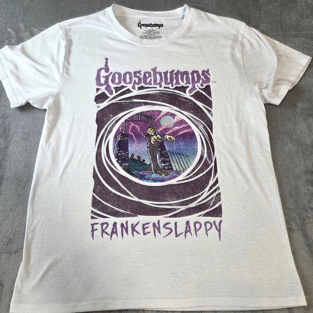 Goosebumps Frankenslappy white tee Womens Large‎
